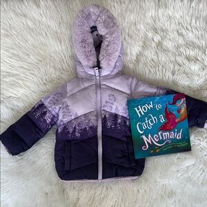 Purple Toddler Snozu Hooded Puffer Coat